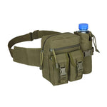 Military Waist Belt Bag with Hiking Water Bottle Pouch