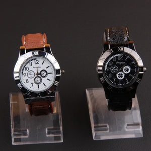 POPULAR Leather Watch with Lighter for Men