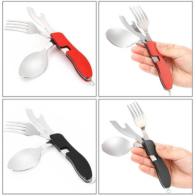 4-in-1 Tableware - Fork/Spoon/Knife/Bottle Opener) for Outdoor Activities