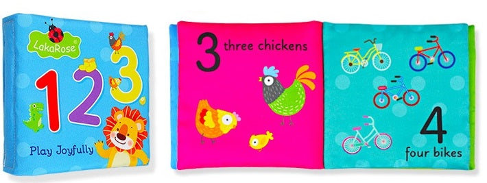 COMBO B [SET OF 4 PLUS 1 FREE and SET OF 3 MIX and MATCH] NON-TOXIC GENIUS BABY CLOTH BOOKS