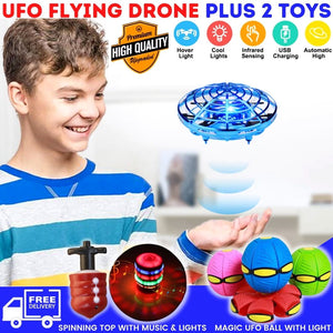 3 SUMMER TOYS MAY UFO DRONE BALL SPINNING TOP