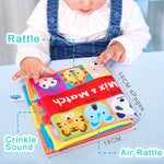COMBO D [SET OF 4 PLUS 1 FREE and 26 Cloth Cards with Bag] NON-TOXIC GENIUS BABY CLOTH BOOKS