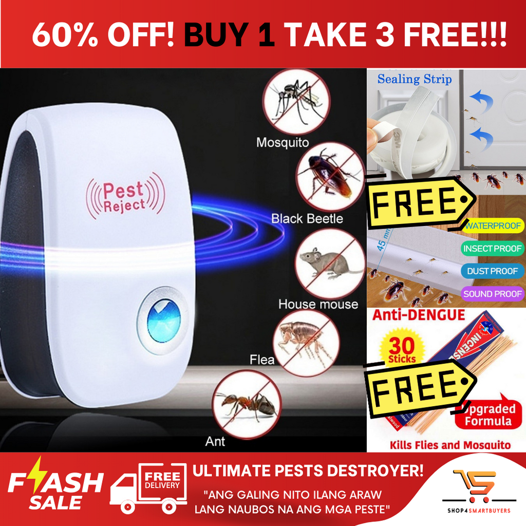 BUY 1 [TAKE 2 FREE ITEMS] 2020 Upgraded Ultrasonic Best and Effective Pests Repeller Device