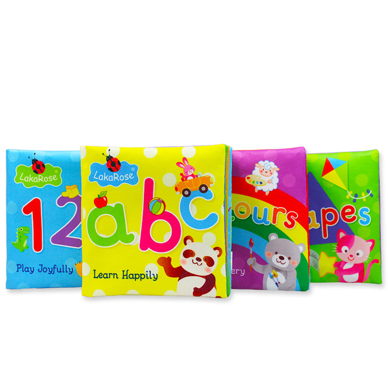 COMBO B [SET OF 4 PLUS 1 FREE and SET OF 3 MIX and MATCH] NON-TOXIC GENIUS BABY CLOTH BOOKS