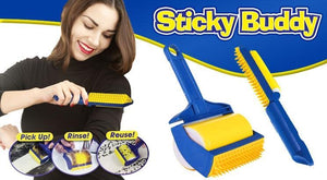 2in1 STICKY BUDDY FOR LIFE- ALL AROUND CLEANER AND PET HAIR REMOVER BRUSH